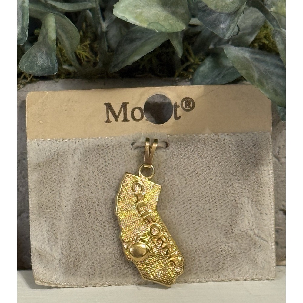 Vintage Monet California Gold Plate Charm Pendant